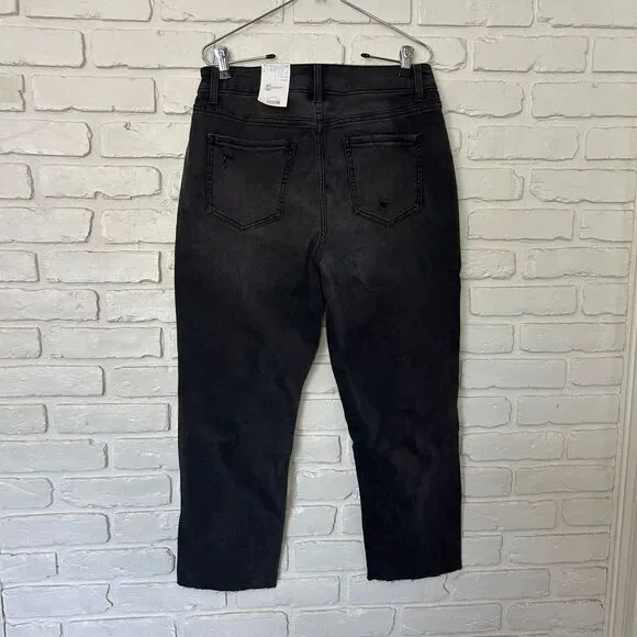 NWT Time And True‎ High Rise Straight Leg Cropped Black Stretchy Jean Size 10 - Picture 4 of 5